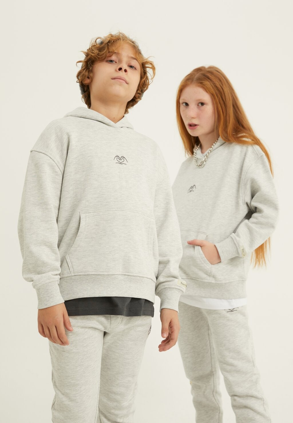 Толстовка Unisex Yourturn Kids, цвет mottled light grey