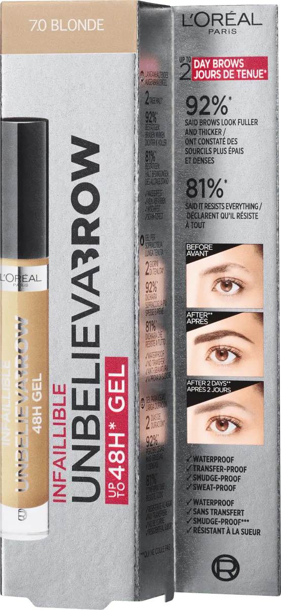 

Гель для бровей Infaillible Unbelieva Brow 48H 7.0 Blonde 5 мл L'Oreal