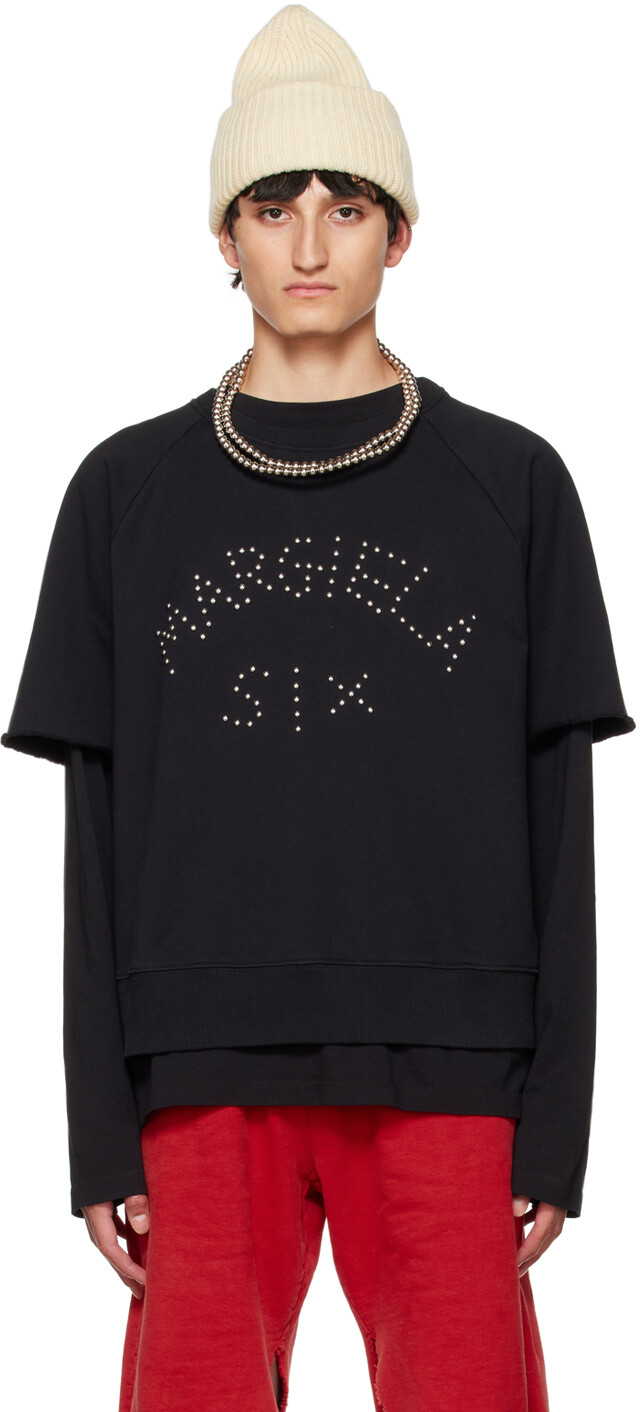 

Черная футболка с шипами MM6 Maison Margiela