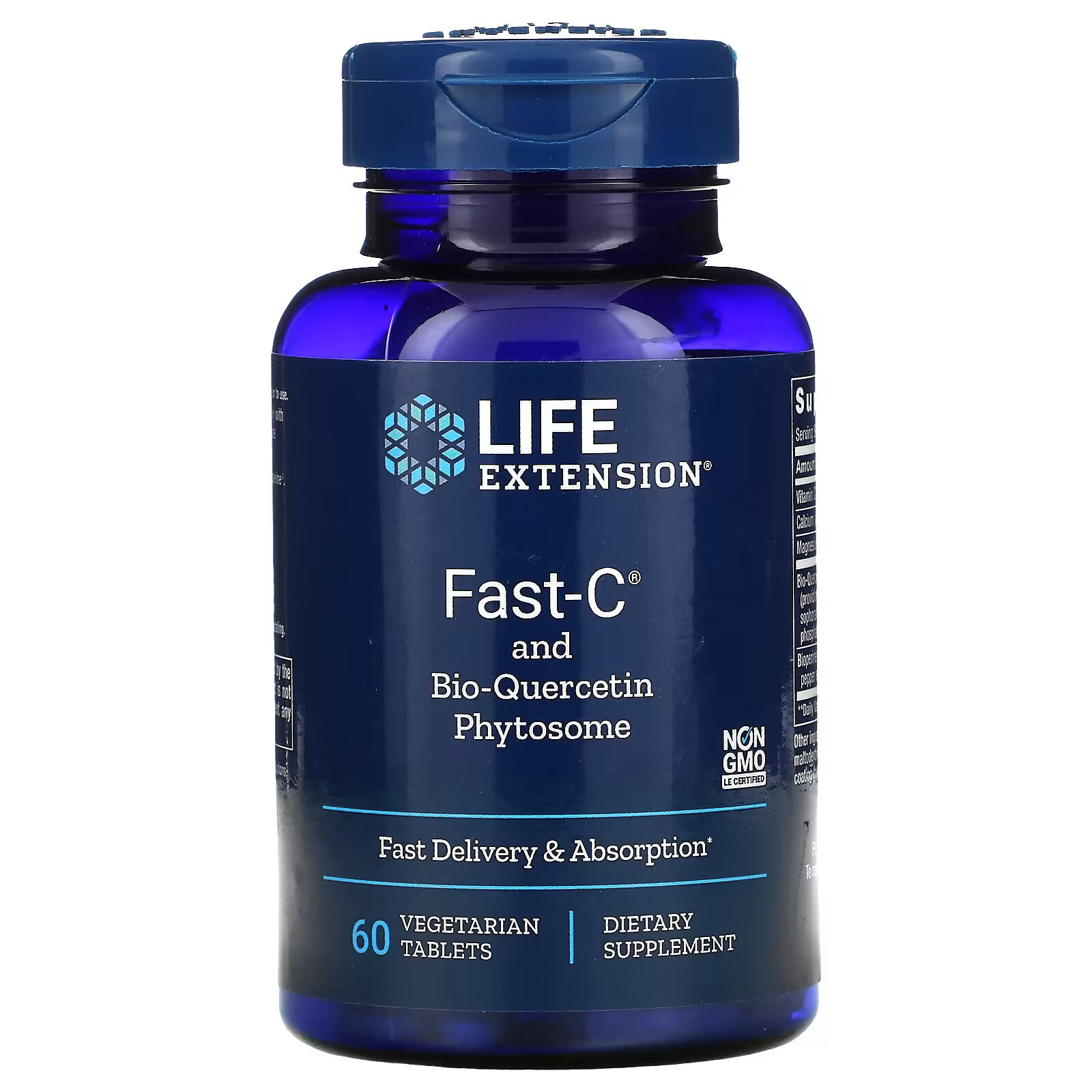 Life Extension, Fast-C с фитосомами биокверцетина, 60 вегетарианских таблеток витамин c life extension 60 вегетарианских таблеток