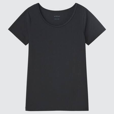 

Футболка детская Uniqlo Airism Cotton Blend Scoop Neck Short Sleeved, черный