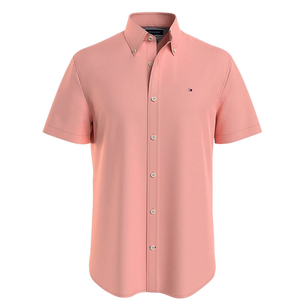 

Однотонная Льняная Рубашка Tommy Hilfiger Regular Fit, розово-бежевый