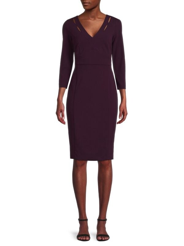 

Платье-футляр Calvin Klein с вырезом, фиолетовый