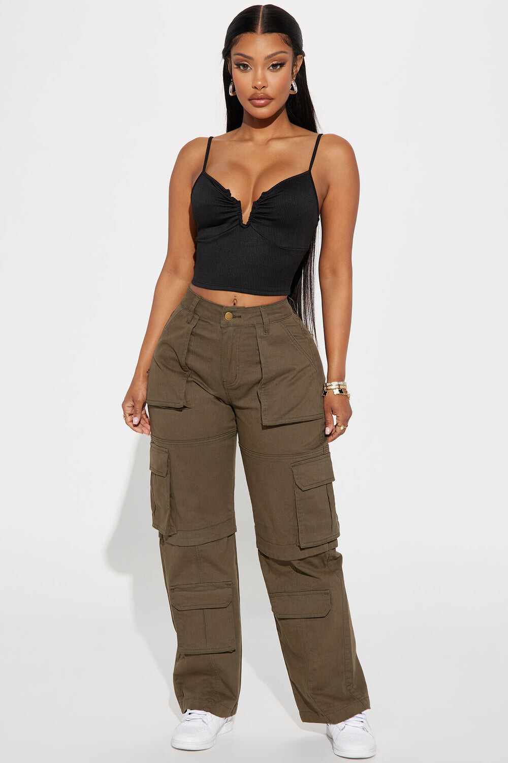 

Брюки карго Fashion Nova RJH9209, оливковый, Зеленый