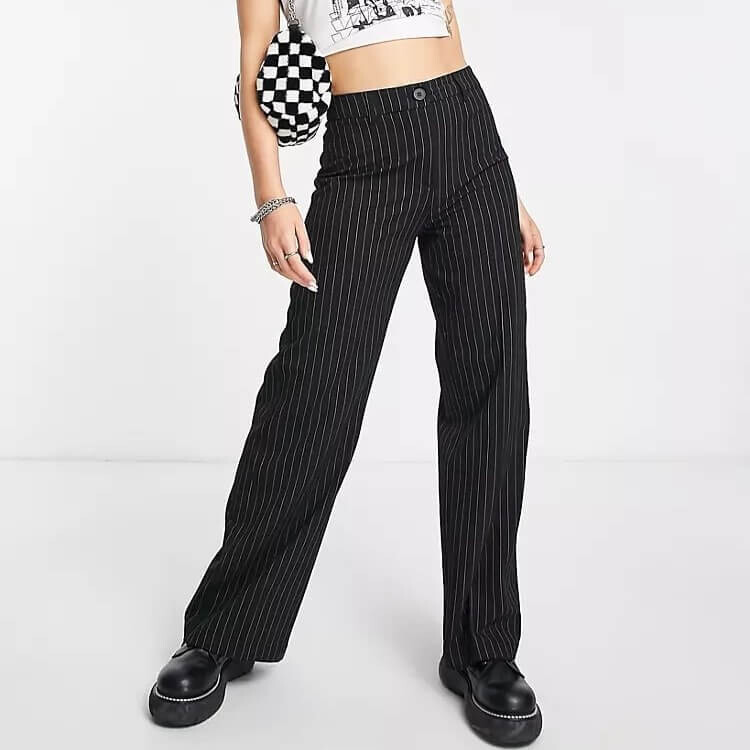 

Брюки Bershka Wide Leg Slouchy, черный