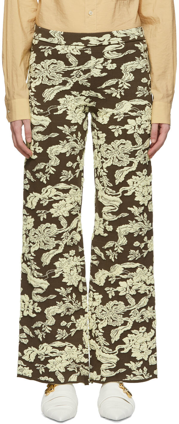 

Коричневые брюки из вискозы Jil Sander, Коричневый