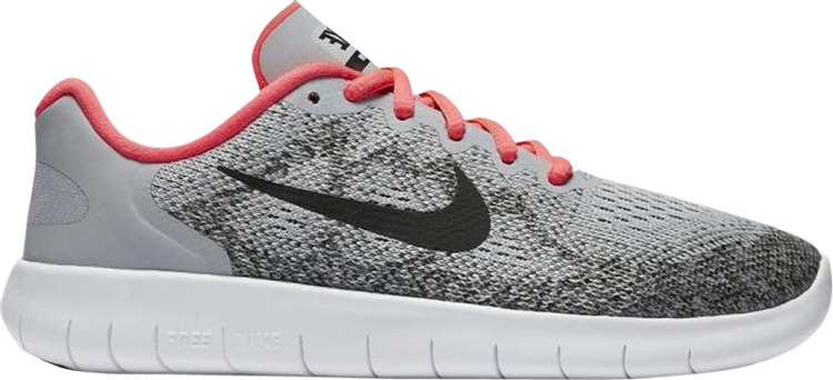 Лимитированные кроссовки Nike Free RN 2017 GS 'Wolf Grey Pink', серый - фото