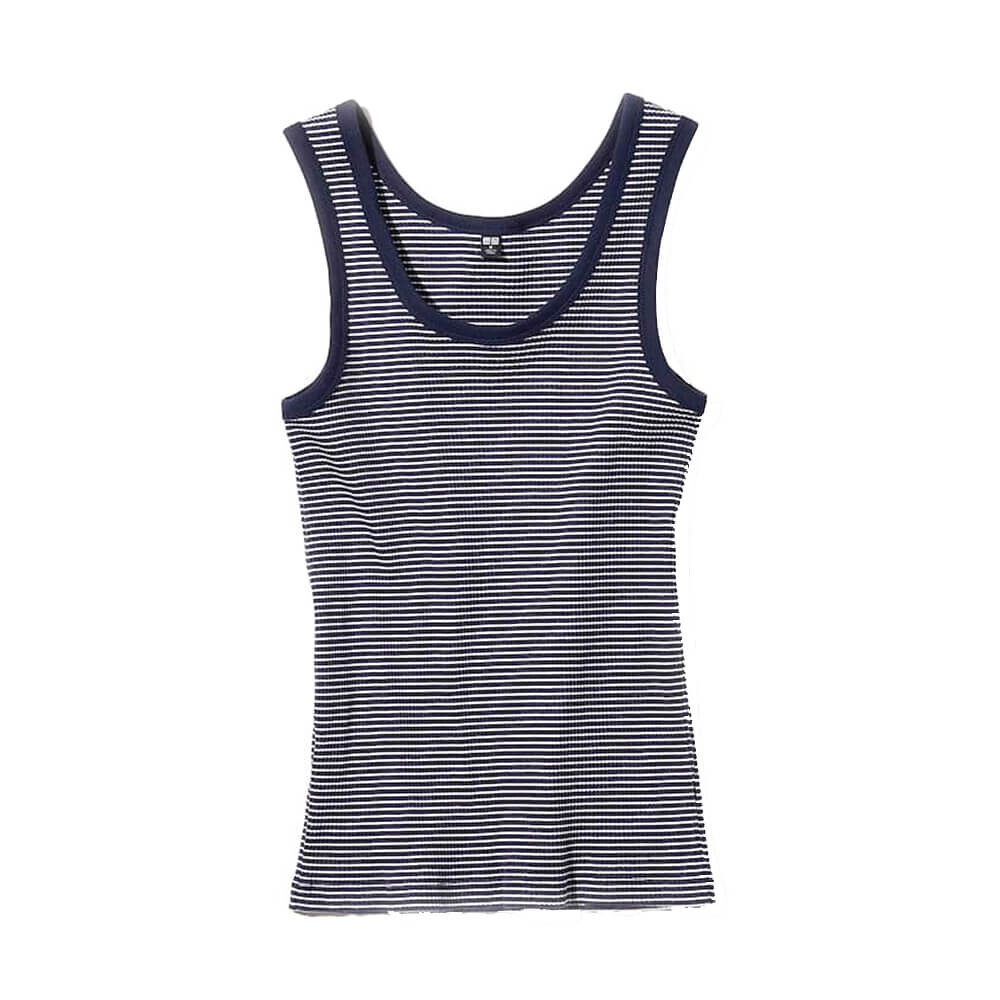 

Топ Uniqlo Ribbed Striped Tank, тёмно-синий