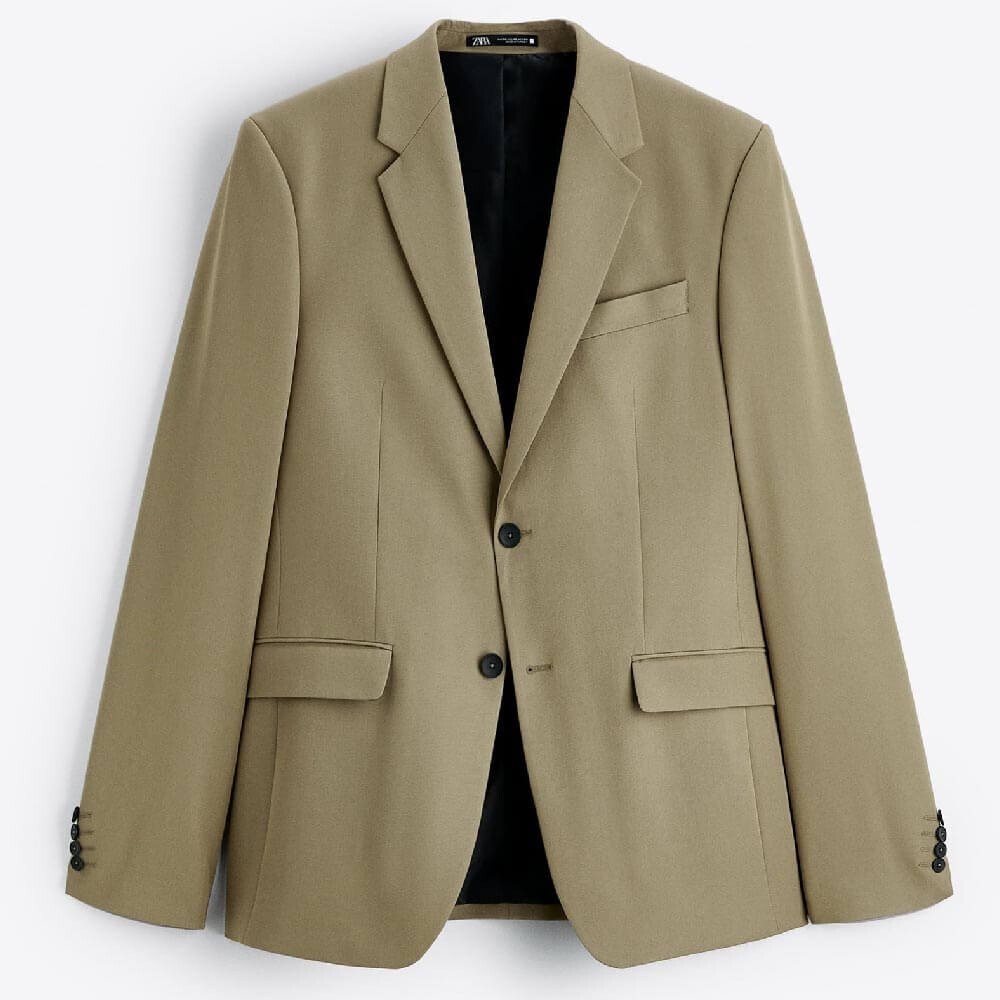 

Пиджак Zara Slim-fit Suit, рыжевато-коричневый