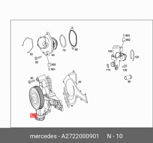Помпа, водяной насос MB W204 MERCEDES-BENZ A2722000901 xhorse vvdi mb tool power adapter work with vvdi mb support all key lost for benz w164 w204 w210 data collection w204 w207