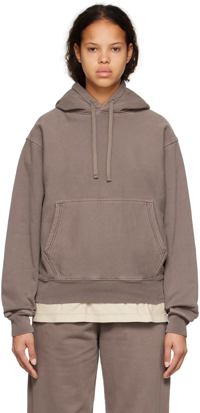 

Толстовка с капюшоном серого цвета, окрашенная пигментом Stüssy