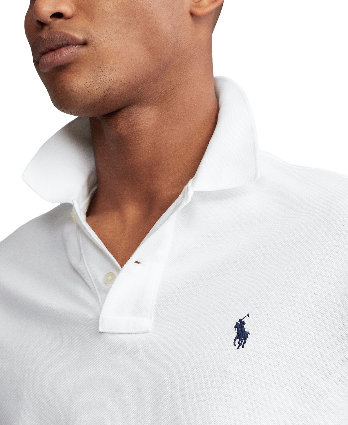 Мужская футболка-поло классического кроя из сетчатой ​​ткани Polo Ralph  Lauren, белый – заказать по доступной цене из-за рубежа в «CDEK.Shopping»