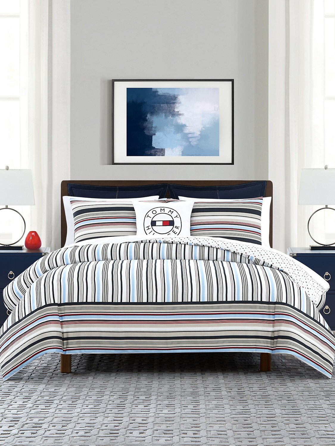 

Комплект постельного белья Tommy Hilfiger Mixed Stripe, мультиколор