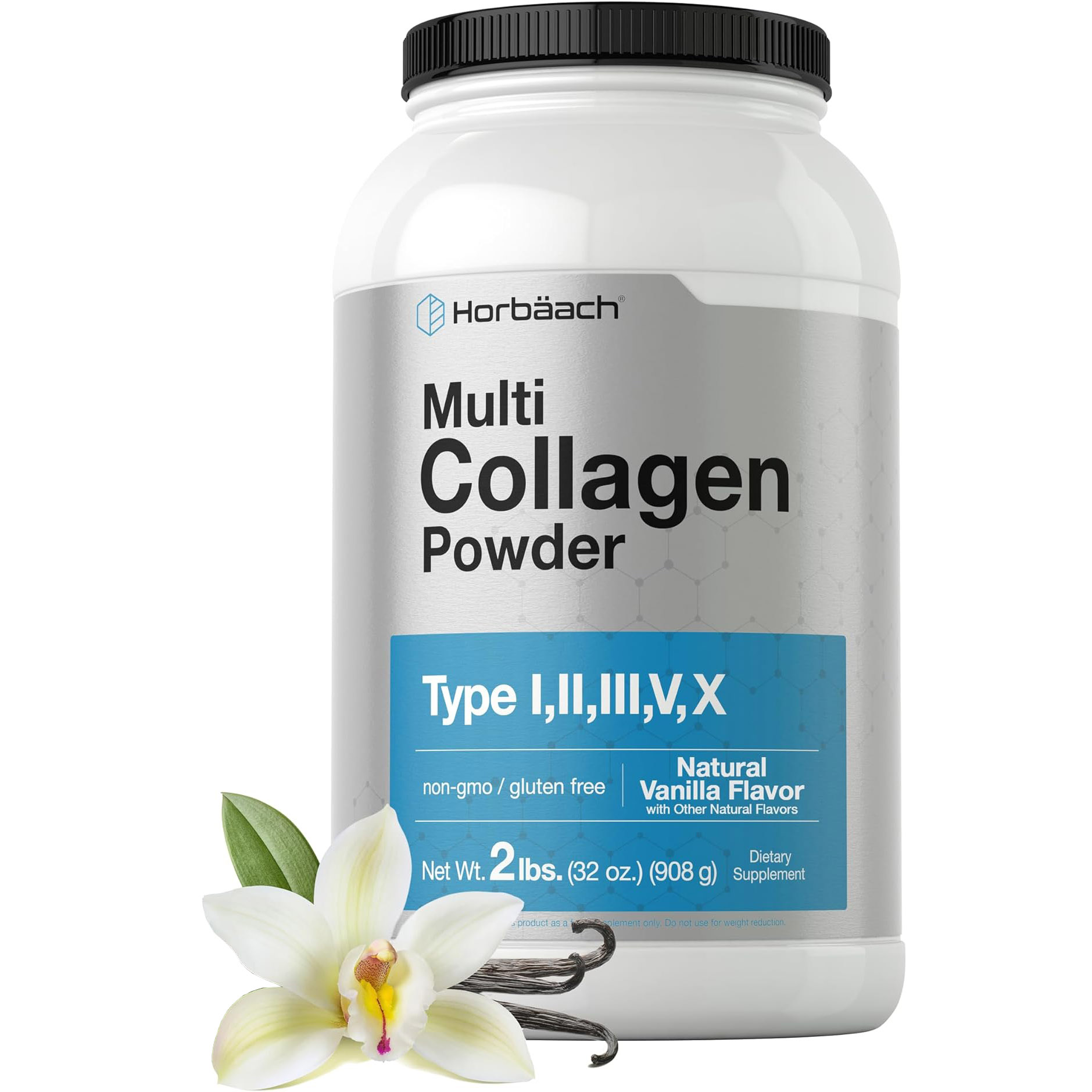 Коллаген Horbaach Multi Powder Vanilla, 908 гр коллаген peak performance all 5 multi protein types i ii iii v x 234 г