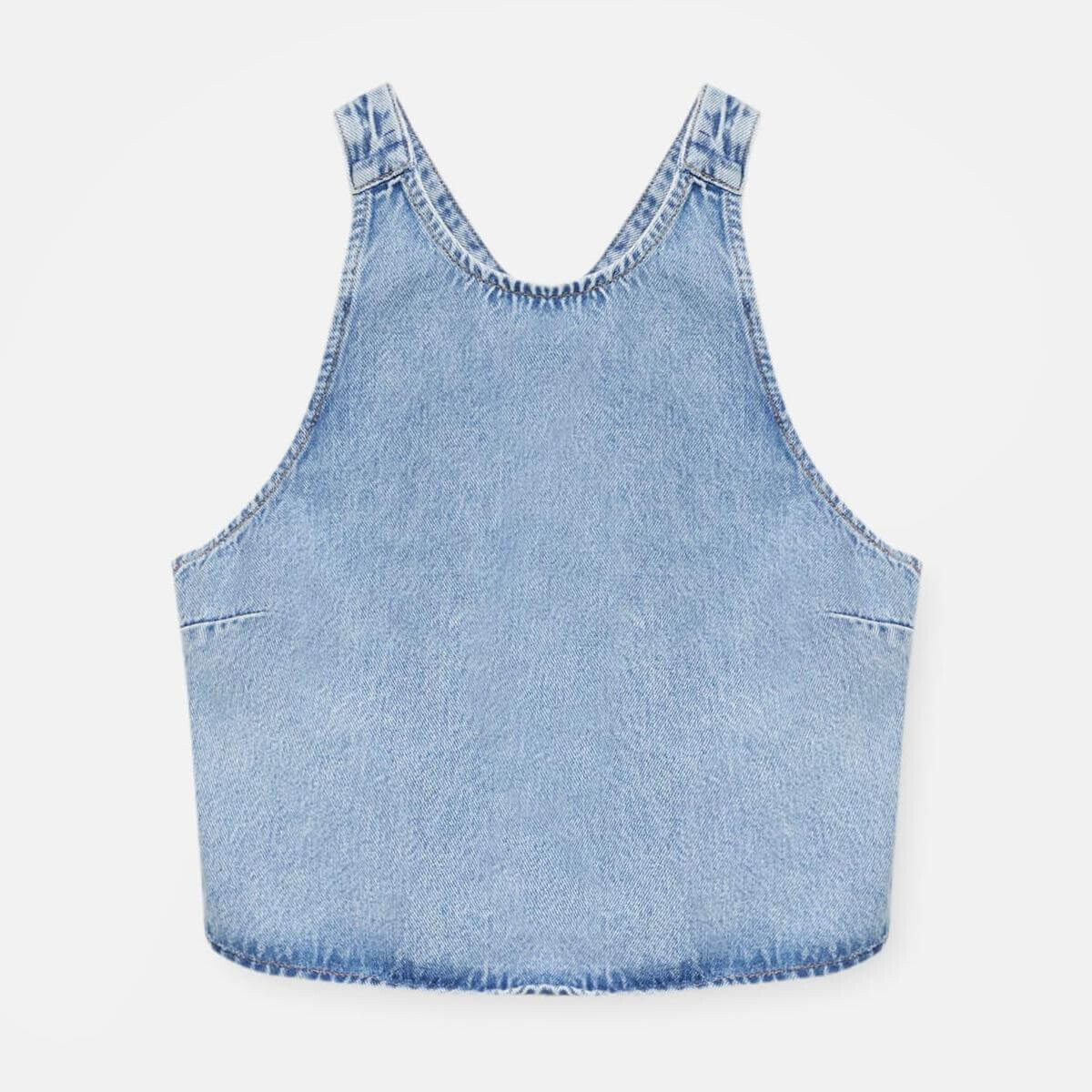 

Топ Pull&Bear Open Back Denim, синий