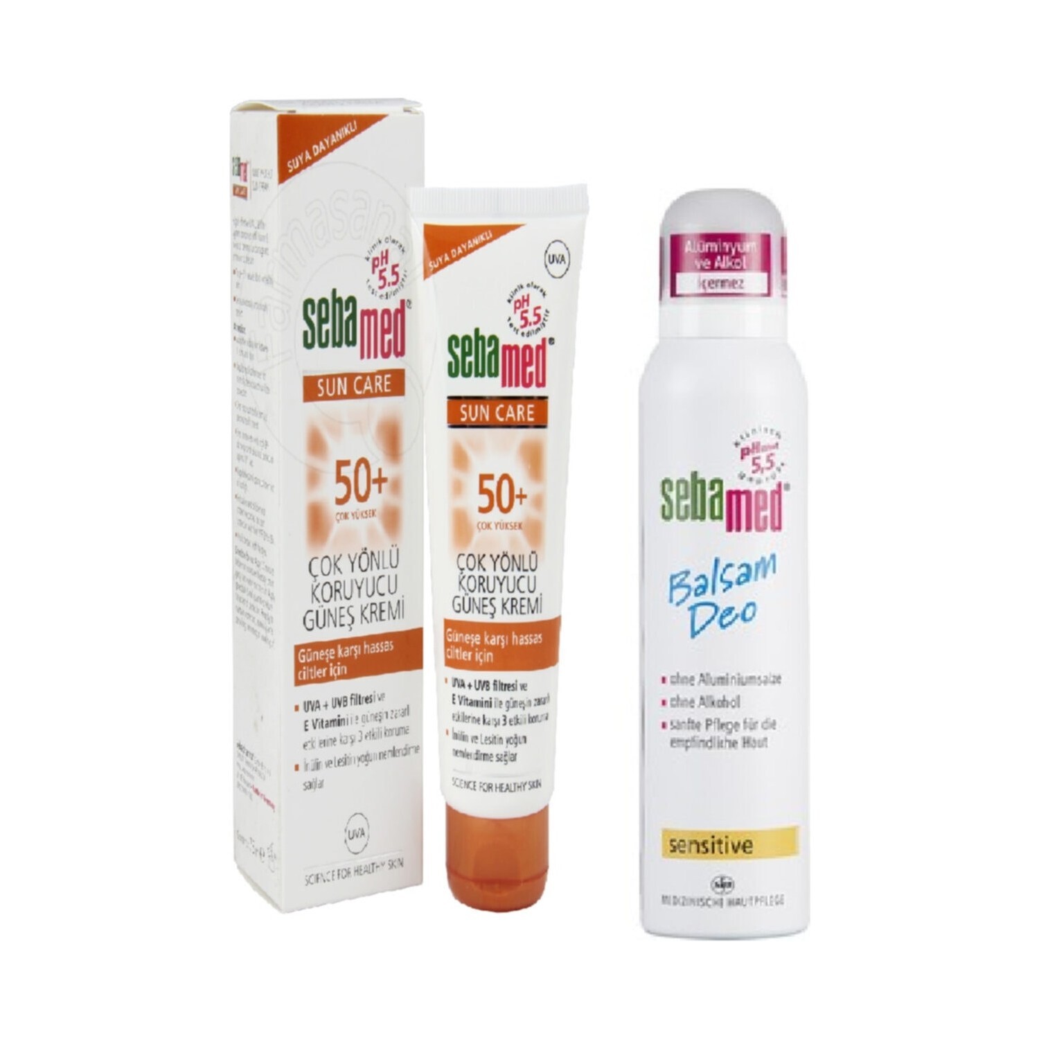 

Sebamed Sun Care 50+ Sun Cream 75 мл+ Дезодорант-бальзам Аэрозоль для чувствительной кожи 150 мл