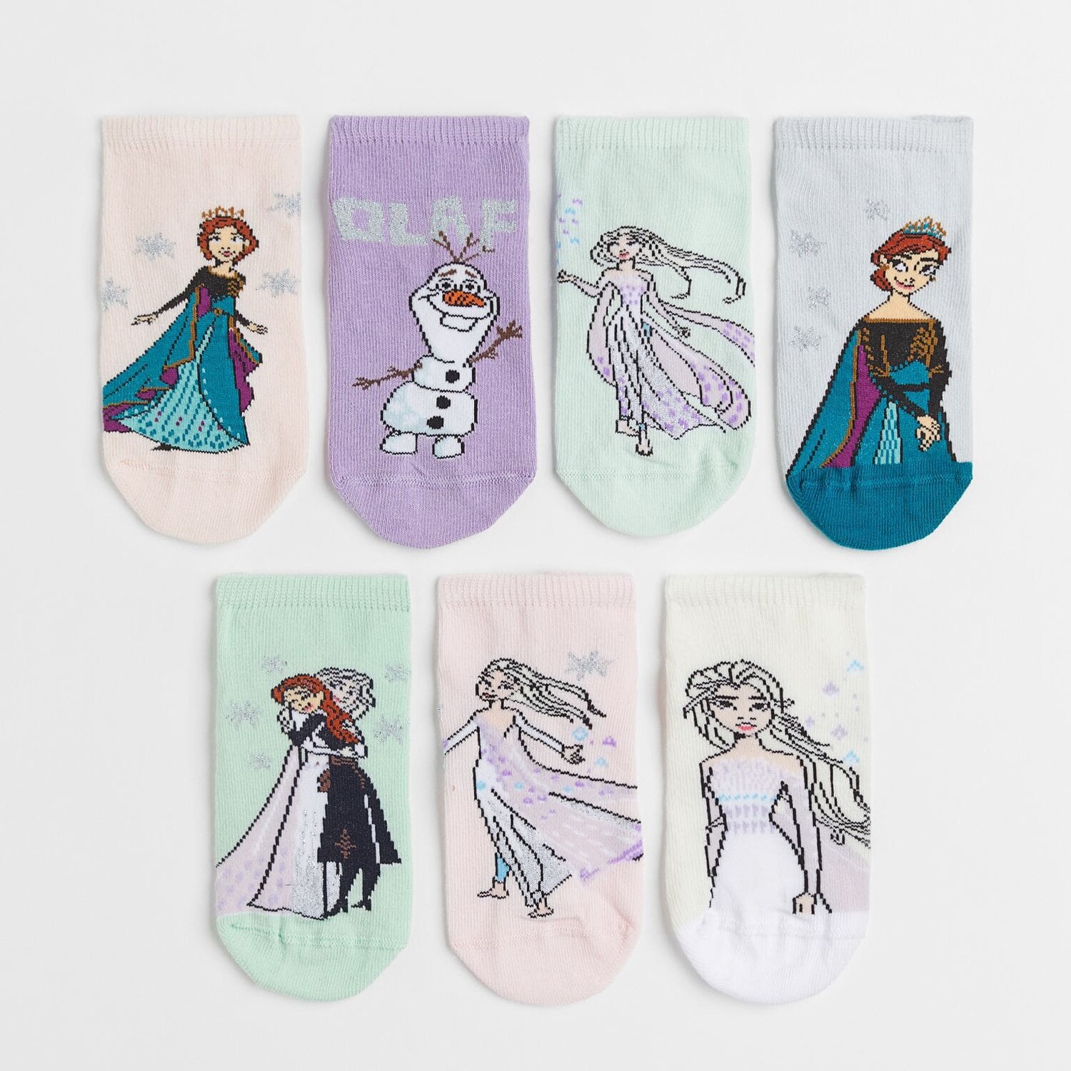 

7 пар коротких носков H&M Frozen, светло-розовый