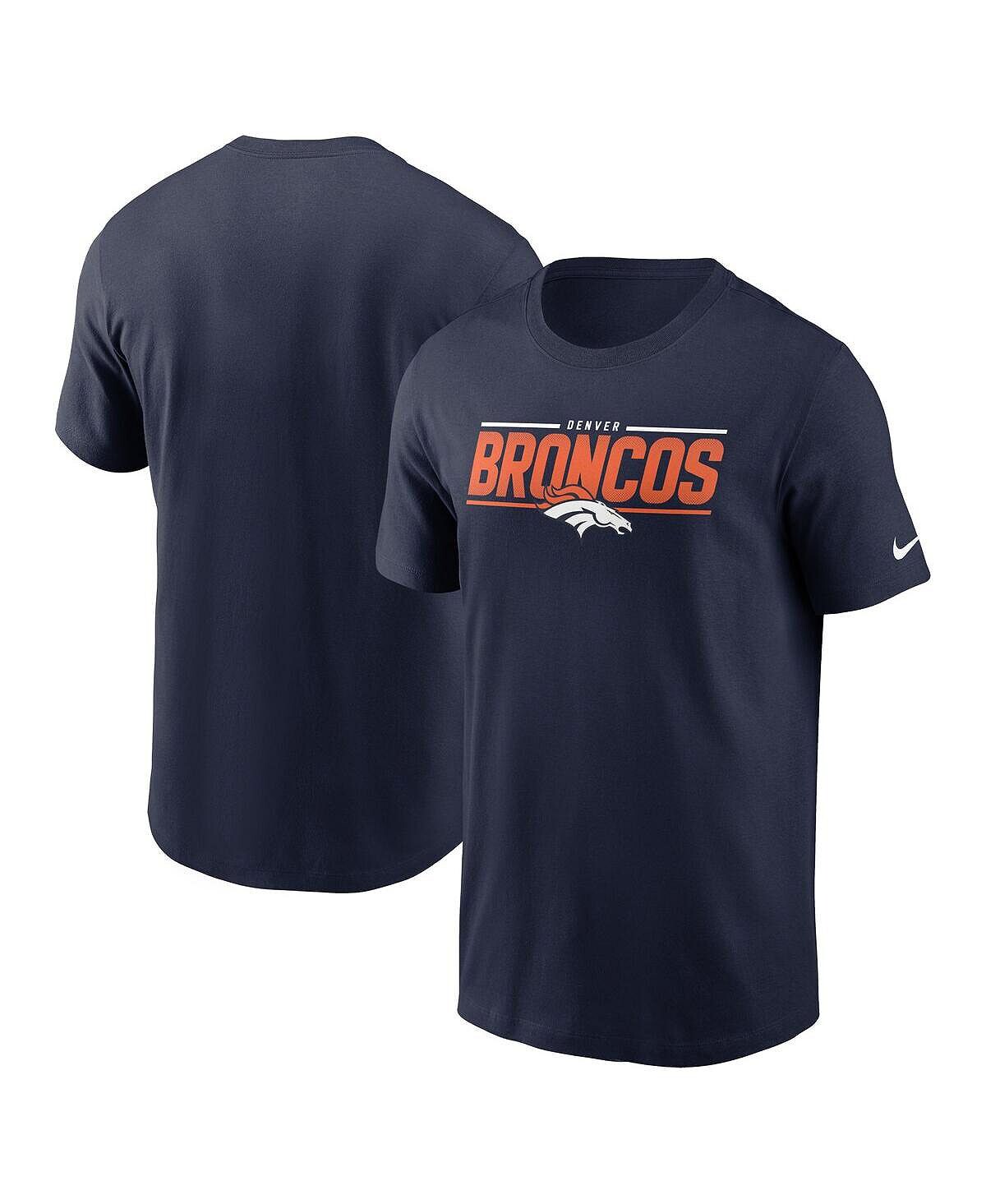 

Мужская темно-синяя футболка denver broncos muscle Nike, синий