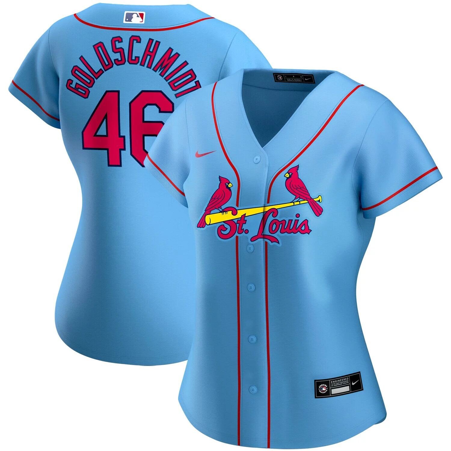 

Женская голубая футболка Nike Paul Goldschmidt St. Louis Cardinals Alternate Replica Player Nike