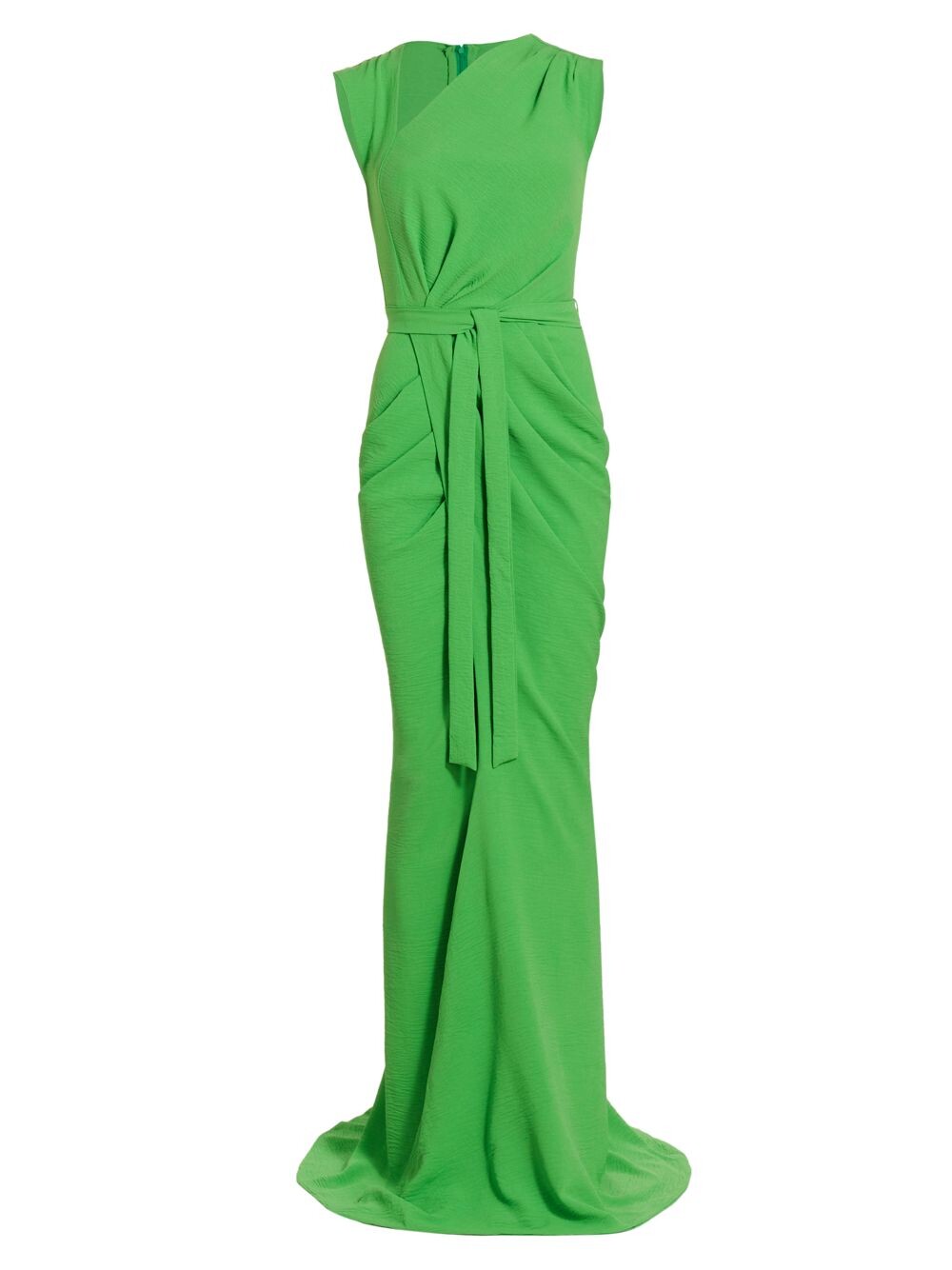 

Эхо-драпированное тканое платье Michael Costello Collection, зеленый