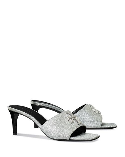 

Женские сандалии-мюли Eleanor без шнуровки Tory Burch, цвет Silver
