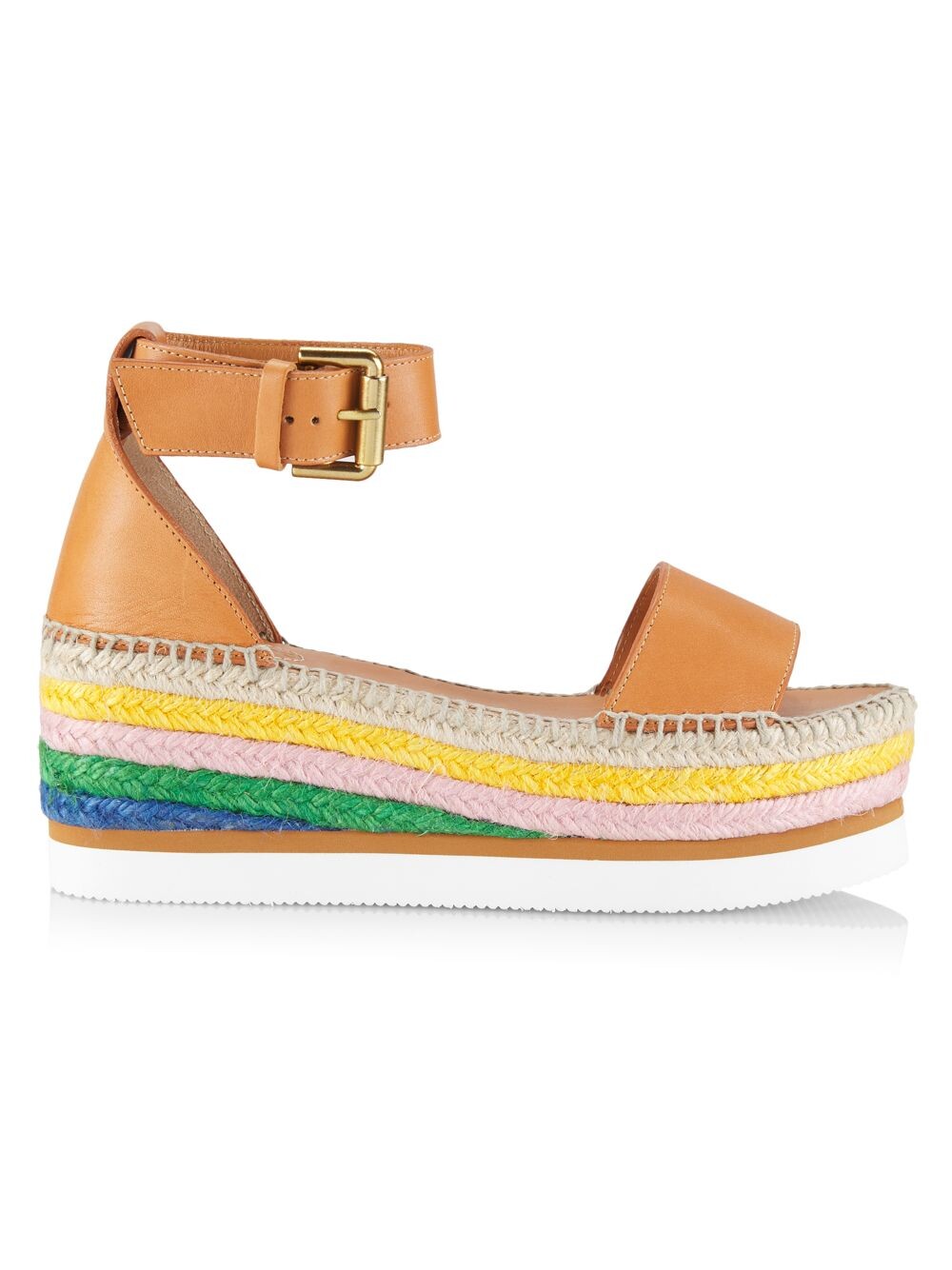 

Кожаные сандалии на танкетке Glyn Espadrille See by Chloé, разноцветный