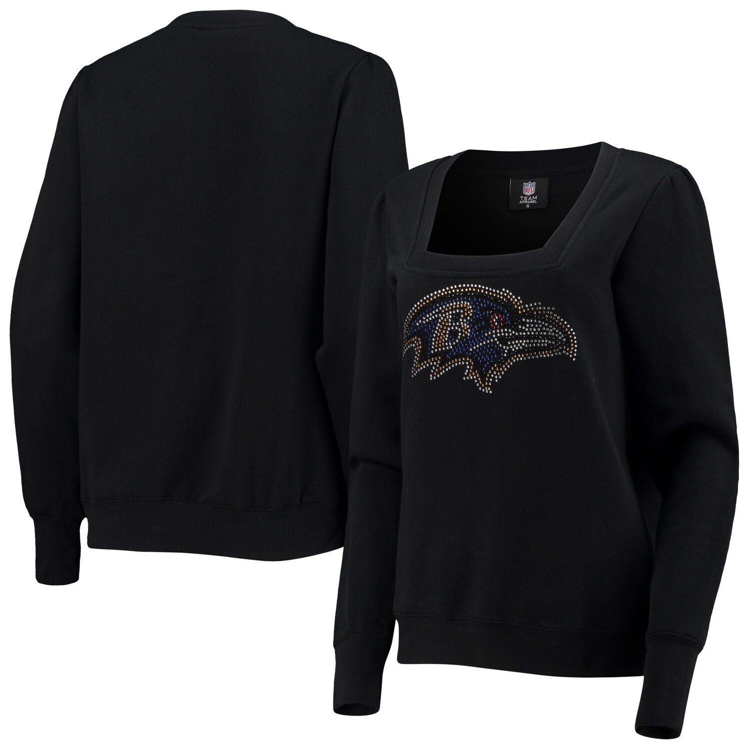 

Черный женский пуловер с квадратным вырезом Cuce Baltimore Ravens Winners