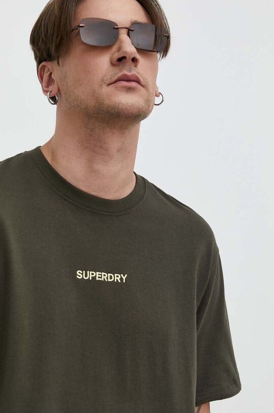 

Хлопковая футболка Superdry, зеленый