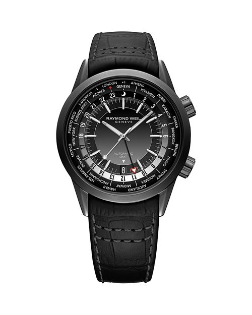 Часы Freelancer GMT Worldtimer, 41 мм Raymond Weil, цвет Black часы скелетон freelancer 42 мм raymond weil цвет gray
