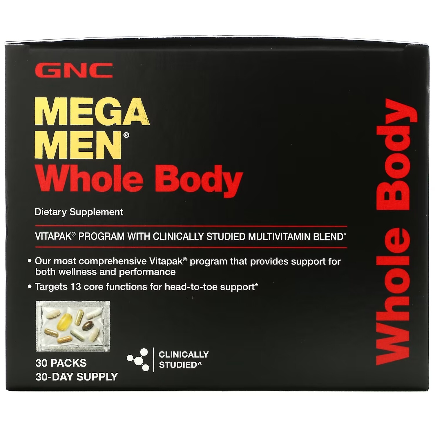 

Мультивитаминны для поддержки всего организма GNC Mega Men VITAPAK, 30 пакетиков