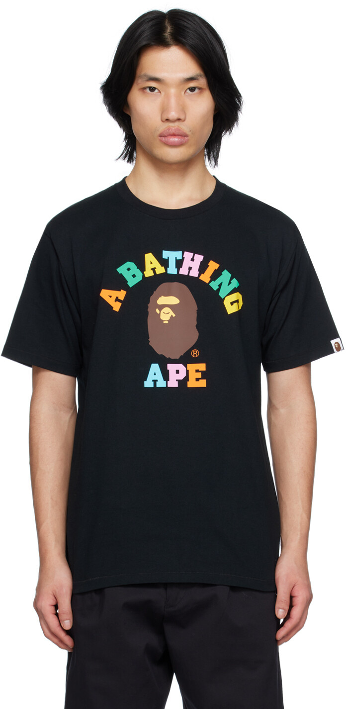 

Черная футболка колледжа BAPE