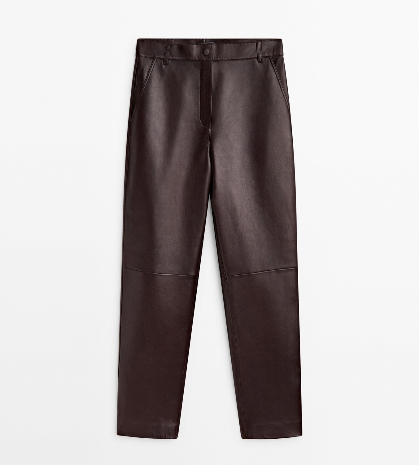 

Брюки Massimo Dutti Nappa Leather, темно-коричневый