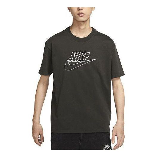

Футболка Nike Logo Printing Casual Round Neck Short Sleeve Red Green, Черный