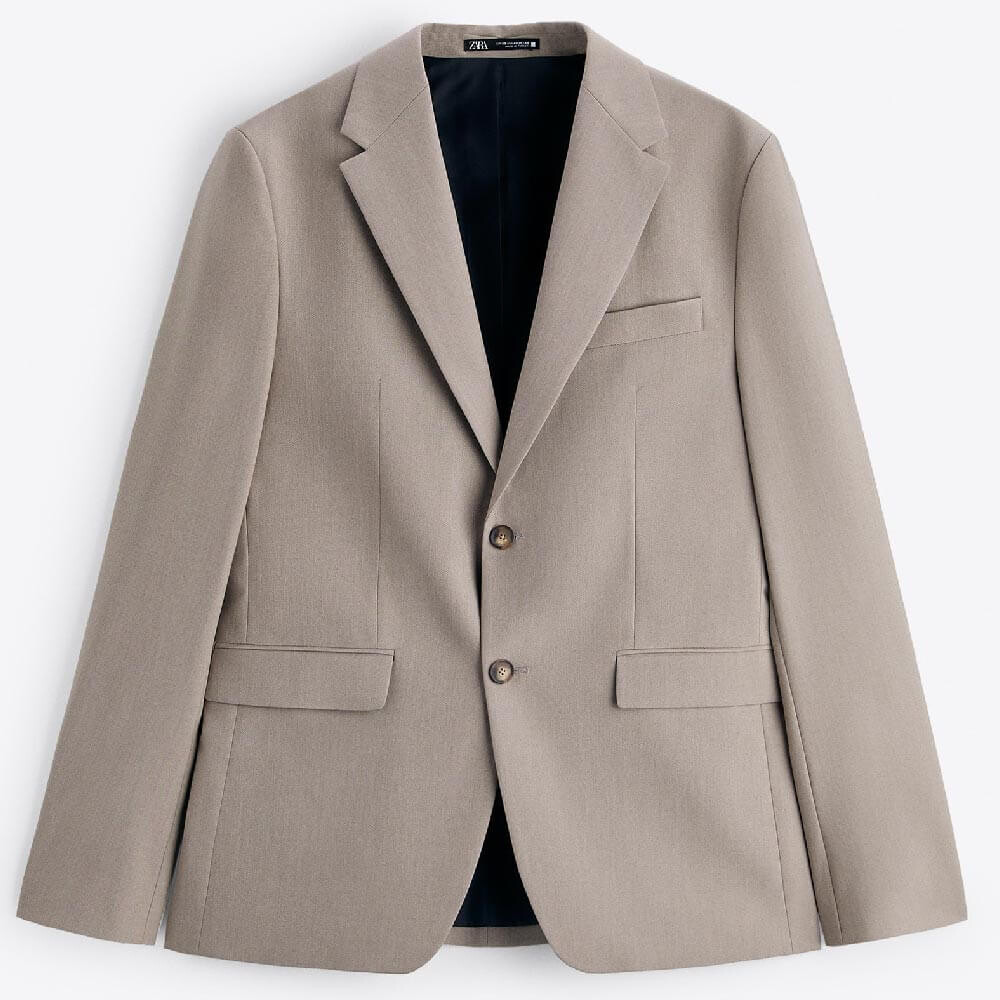 Пиджак Zara Textured Suit, светло-коричневый