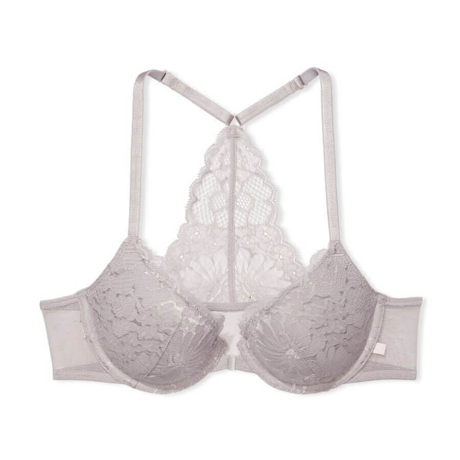 

Бюстгальтер на косточках Victoria's Secret Sexy Tee Lace Lightly-Lined Triangle Demi, серый
