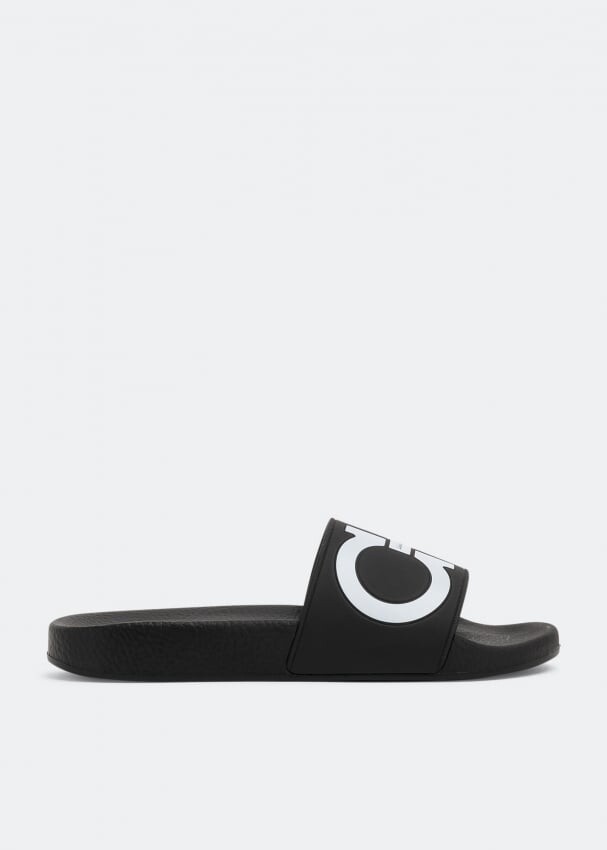 

Шлепанцы FERRAGAMO Groovy slides, черный