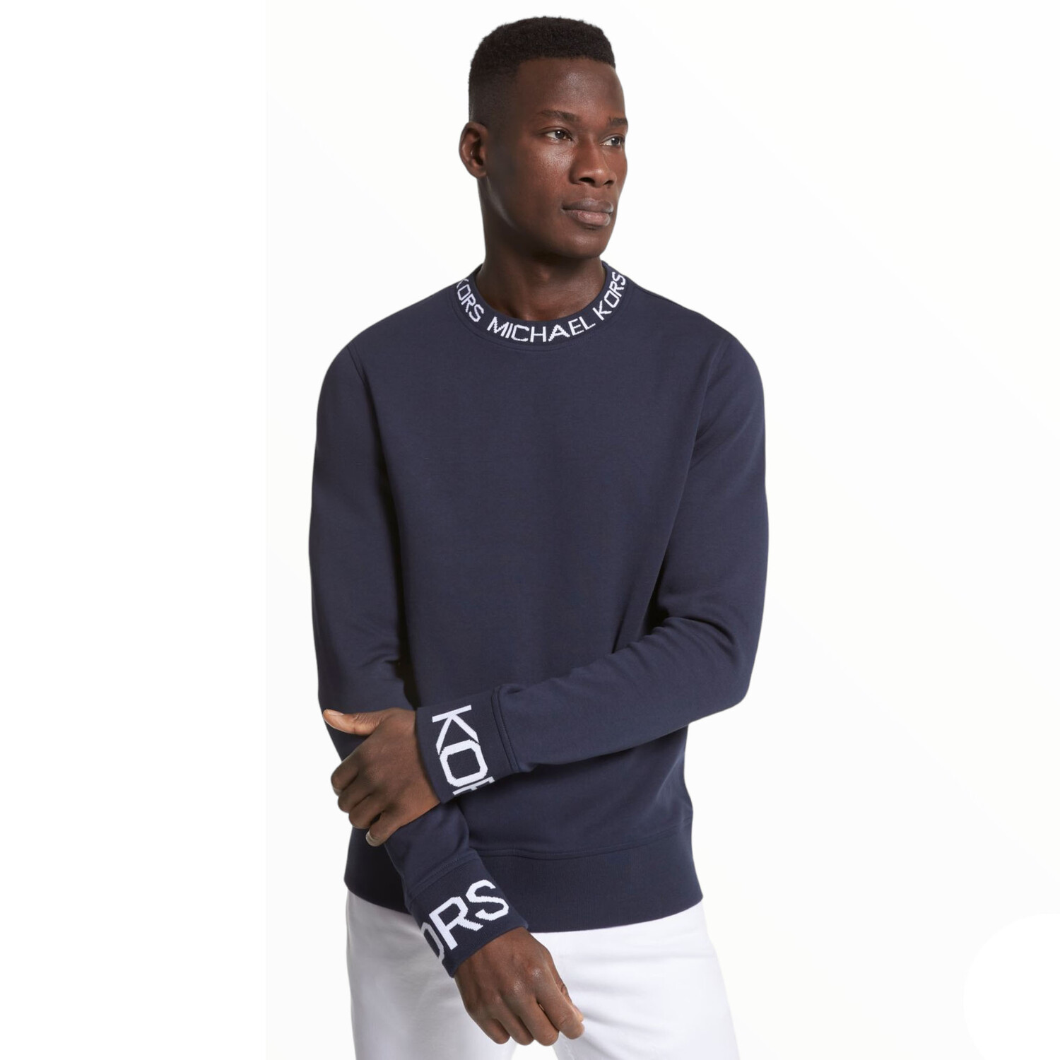 

Свитер Michael Kors Logo Tape Cotton Blend, синий