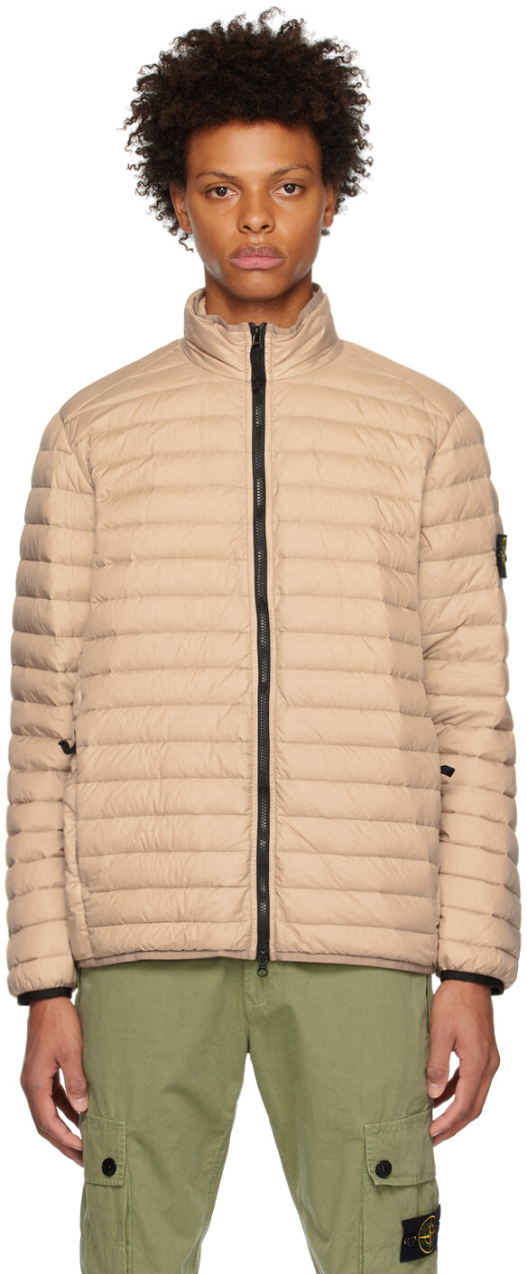 

Бежевый пуховик на молнии Stone Island