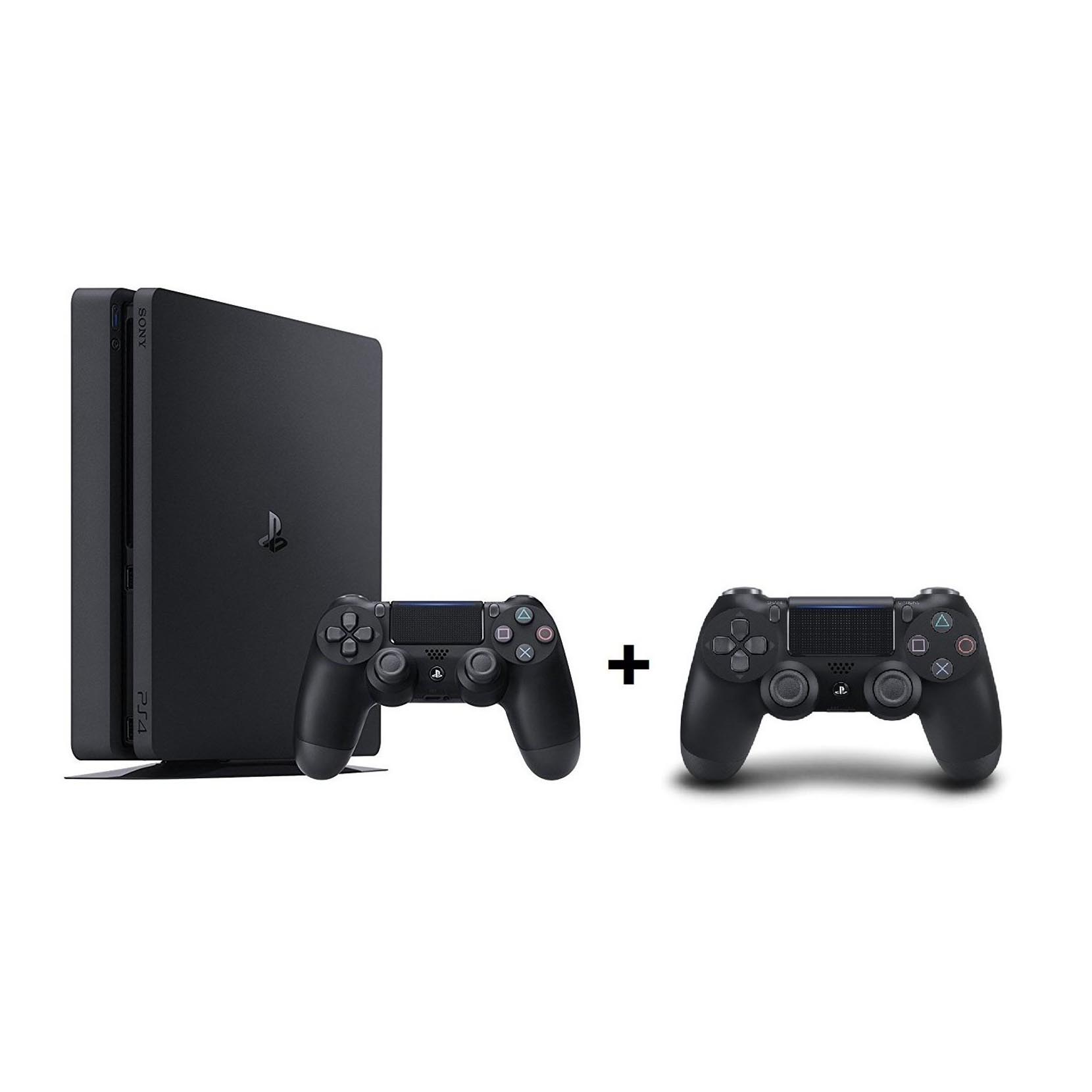 Игровая приставка Sony PlayStation 4 Slim 500 ГБ HDD + дополнительный  геймпад, черный – купить из-за границы через сервис «CDEK.Shopping»