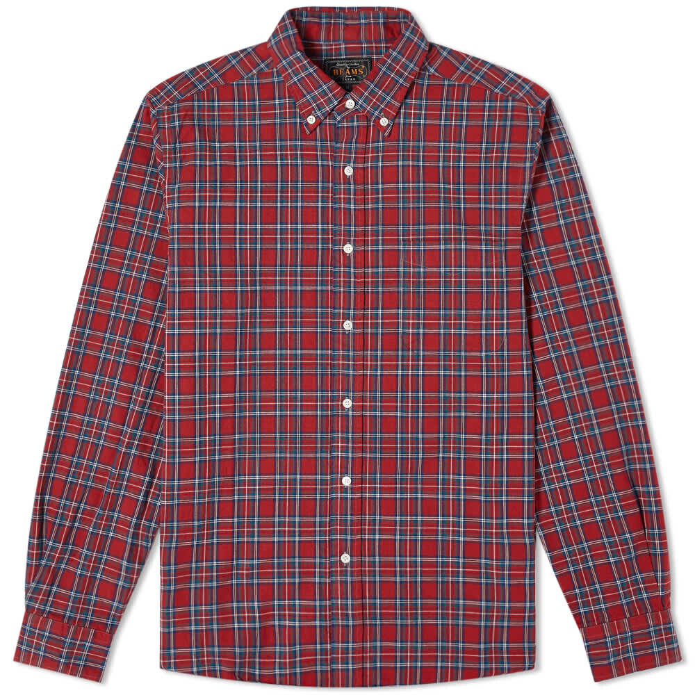 

Рубашка Beams Plus Button Down Indigo Yarn Tartan Shirt