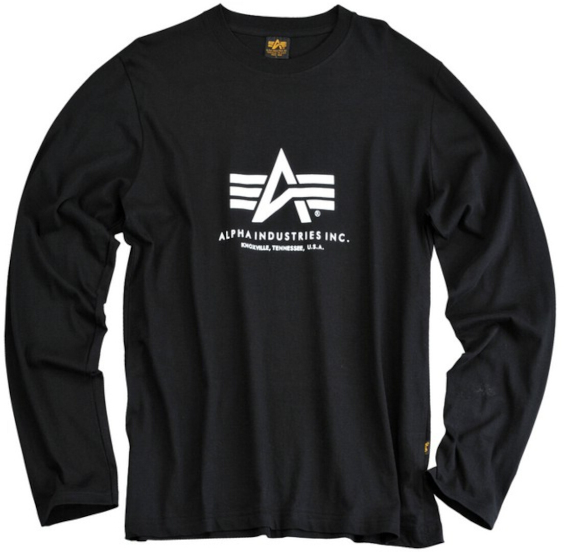 Рубашка Alpha Industries Basic T с длинными рукавами, черно-белая