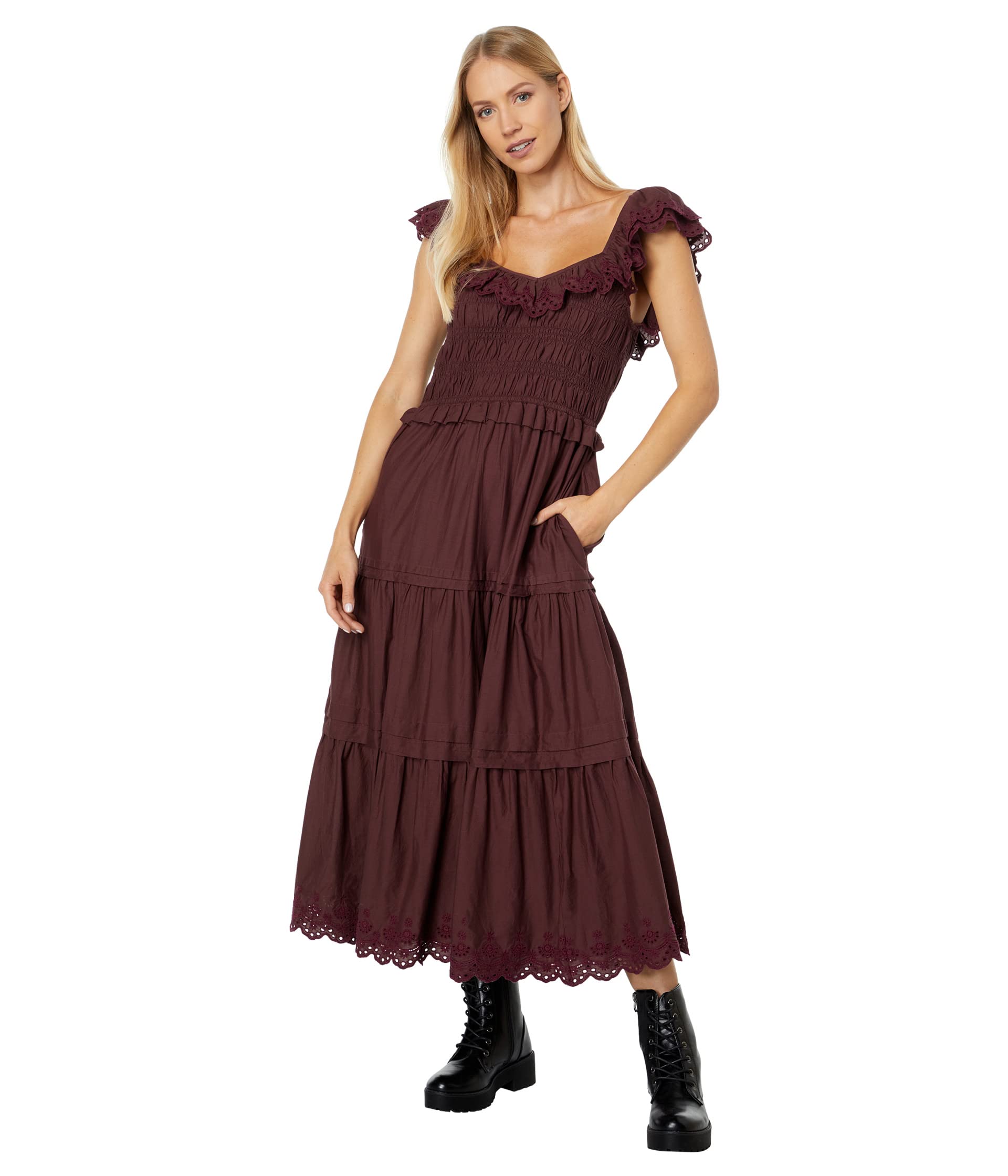 цена Платье Madewell, Lucie Embroidered Cotton Midi Dress