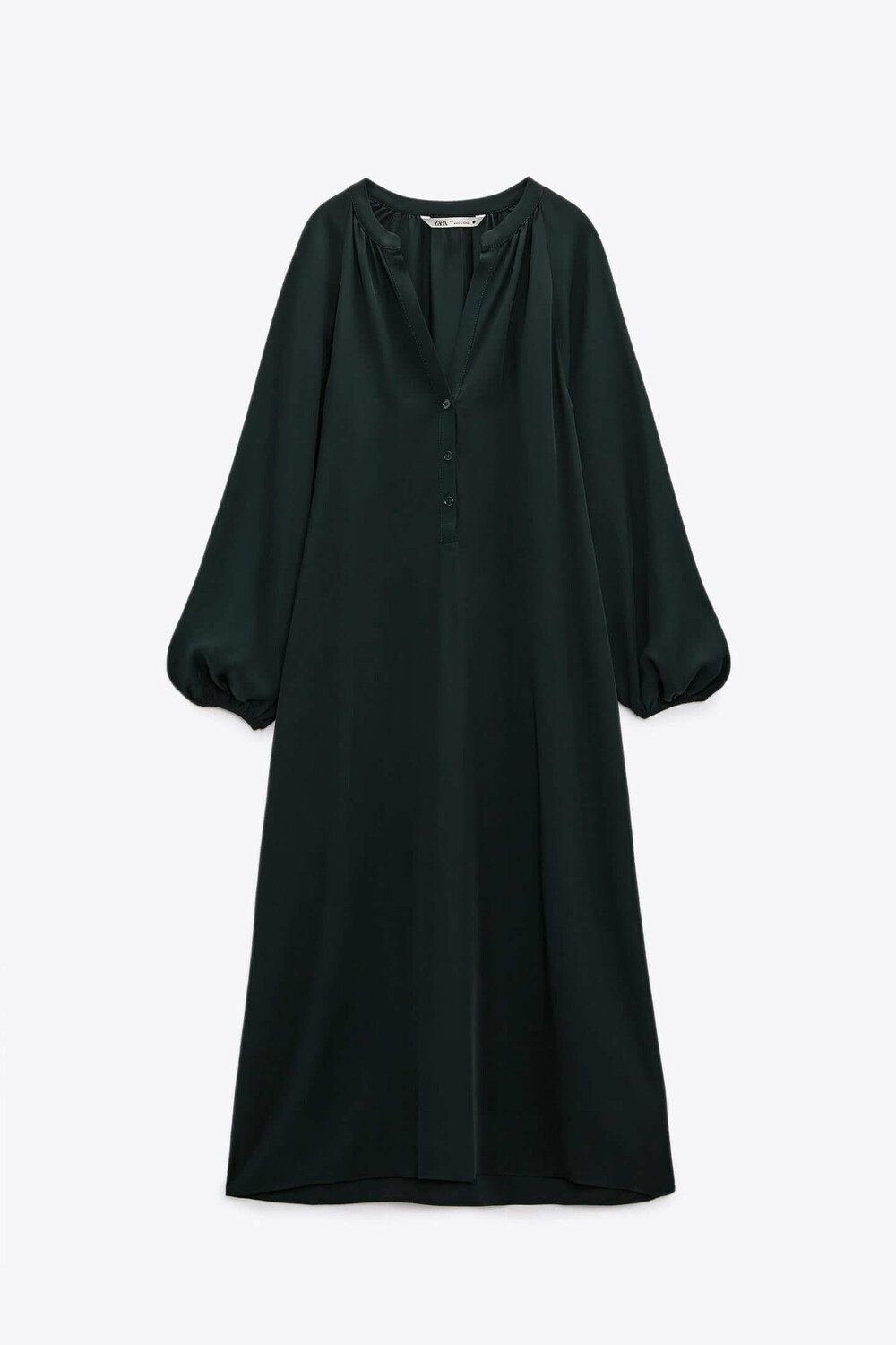 

Платье Zara Flowing Midi, темно-зеленый