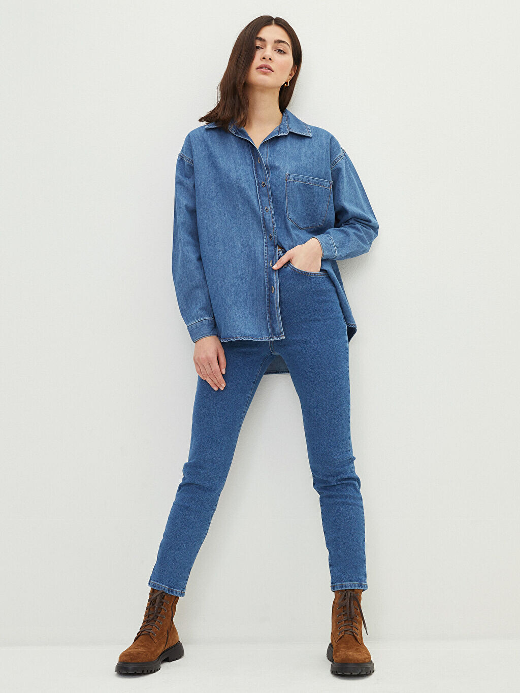 

Зауженные женские джинсы Rodeo с высокой талией и карманами LCW Jeans