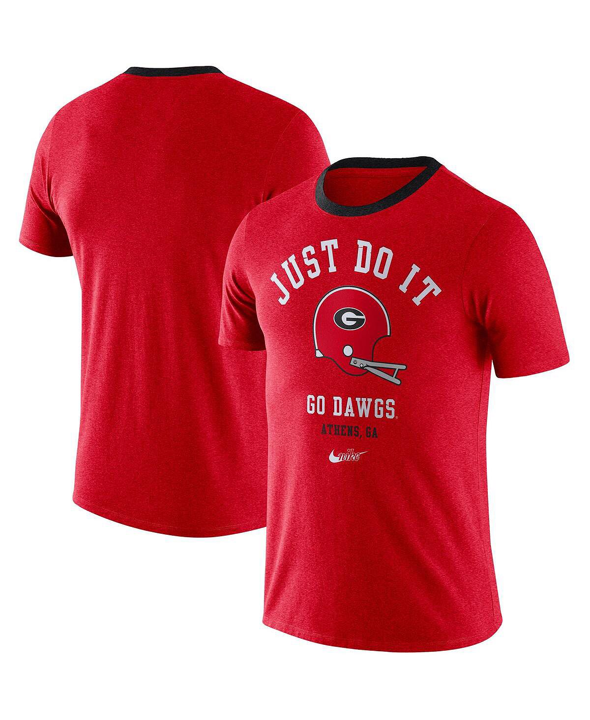 Мужская футболка red georgia bulldogs vault helmet tri-blend Nike, красный