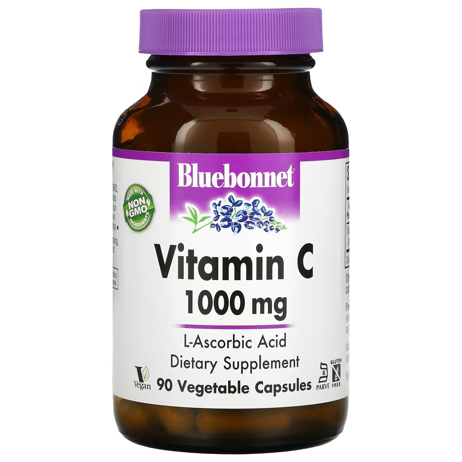 Витамин C 1000 мг Bluebonnet Nutrition, 90 капсул мсм 1000 мг 120 капсул bluebonnet nutrition