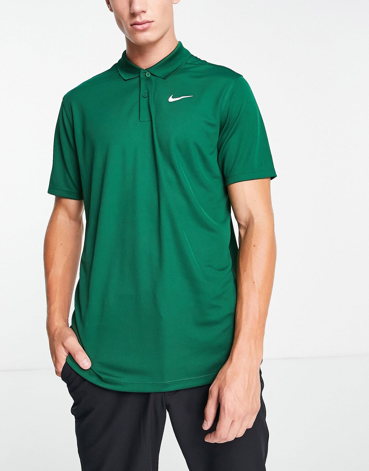 

Зеленая однотонная футболка-поло Nike Golf Victory Swoosh