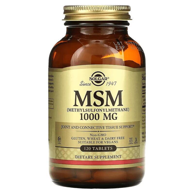 

MSM (Метилсульфонилметан), 1000 мг, 120 капсул, Solgar