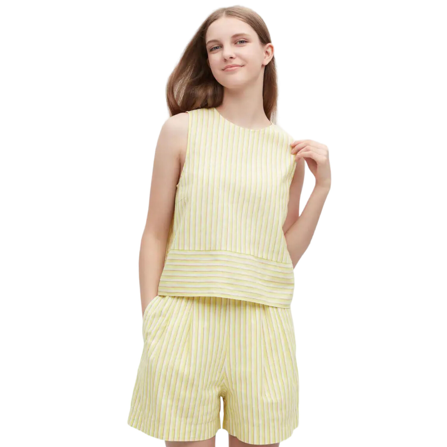 

Блуза Uniqlo Linen Blend Sleeveless, желтый