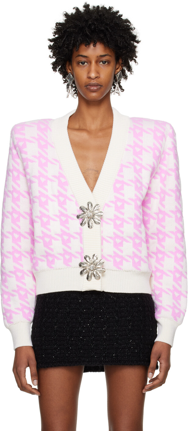 

Кардиган с цветком из мидий Pink & Off-White AREA, Белый
